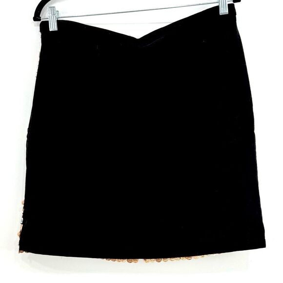 H&M Black Tan Cream Embroidered Beaded Jewel Embellished Tribal Mini Skirt NEW - Picture 14 of 15